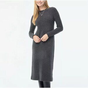J. Crew Factory Midi Sweater Dress Extra Soft Yarn Gray Sz Small